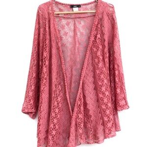ING Pink Lace Kimono Cardigan 💗 1X